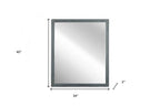 40" Dark Gray Solid Wood Framed Accent Mirror