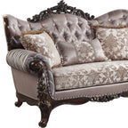 70" Pink And Brown Loveseat and Toss Pillows