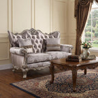 68" Pink And Platinum Silk Blend Loveseat and Toss Pillows