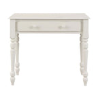 34" Off White Solid Wood Writing Desk