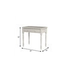 34" Off White Solid Wood Writing Desk