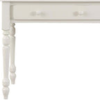 34" Off White Solid Wood Writing Desk
