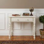34" Off White Solid Wood Writing Desk