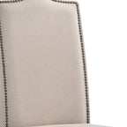 Cream and Brown Linen Dining Parsons Chair