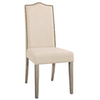Cream and Gray Linen Dining Parsons Chair