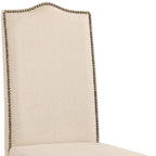 Cream and Gray Linen Dining Parsons Chair