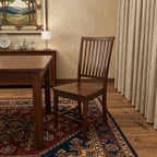 Chestnut Solid Wood Slat Back Dining Side Chair