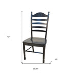 Black Solid Wood Ladder Back Dining Side Chair