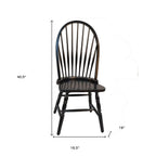 Black Wood Windsor Back Dining Side Chair