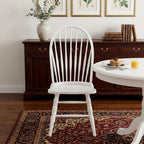 White Wood Windsor Back Dining Side Chair