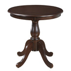30" Black Rounded Solid Manufactured Wood And Solid Wood Pedestal Base Dining Table