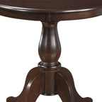 30" Black Rounded Solid Manufactured Wood And Solid Wood Pedestal Base Dining Table