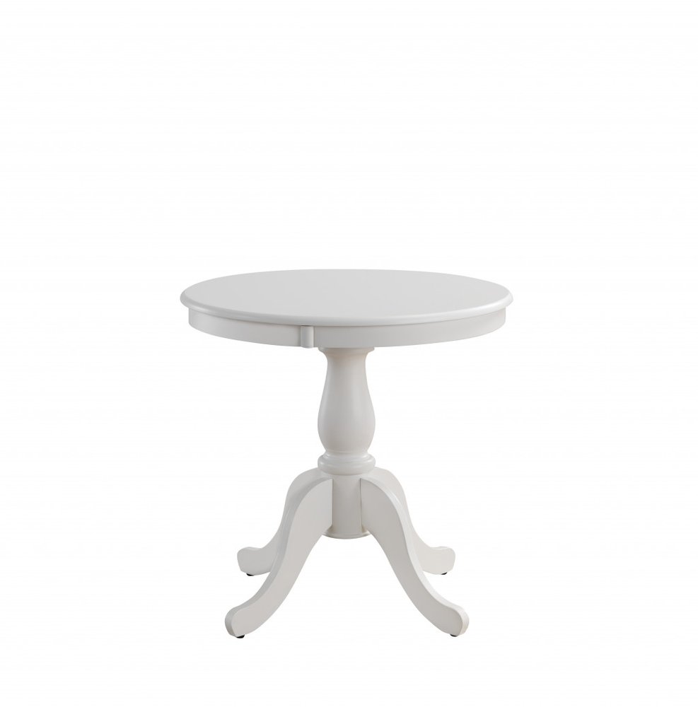 30" Black Rounded Solid Manufactured Wood And Solid Wood Pedestal Base Dining Table