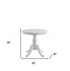 30" Black Rounded Solid Manufactured Wood And Solid Wood Pedestal Base Dining Table