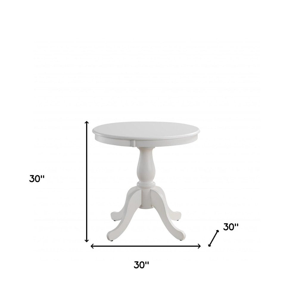 30" Black Rounded Solid Manufactured Wood And Solid Wood Pedestal Base Dining Table