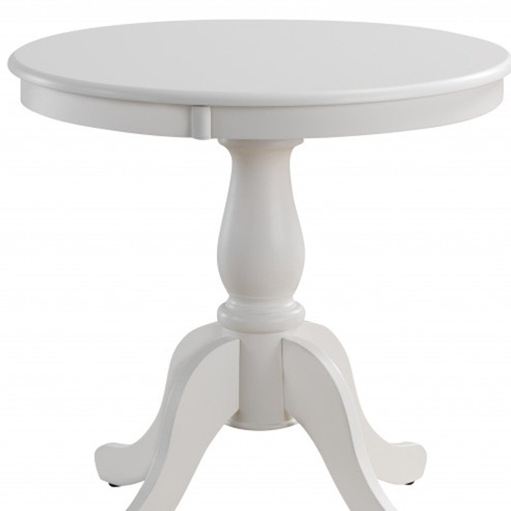 30" Black Rounded Solid Manufactured Wood And Solid Wood Pedestal Base Dining Table