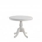 36" Black Rounded Solid Manufactured Wood And Solid Wood Pedestal Base Dining Table