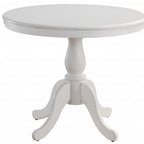 36" Black Rounded Solid Manufactured Wood And Solid Wood Pedestal Base Dining Table