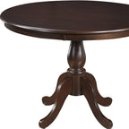 42" Black Wood Pedestal Base Round Top Dining Table