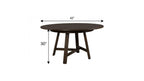 42" Black Wood Pedestal Base Round Top Dining Table