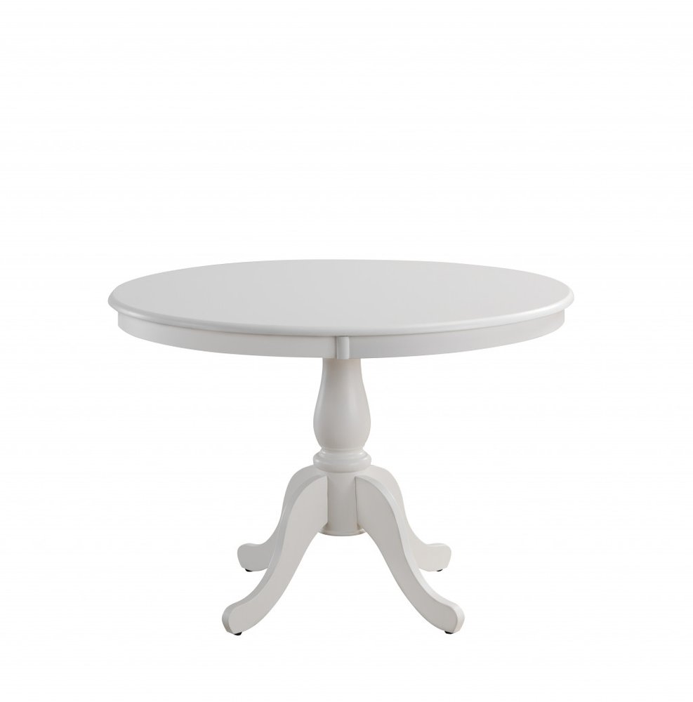 42" Black Wood Pedestal Base Round Top Dining Table