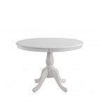 42" Black Wood Pedestal Base Round Top Dining Table