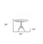 42" Black Wood Pedestal Base Round Top Dining Table