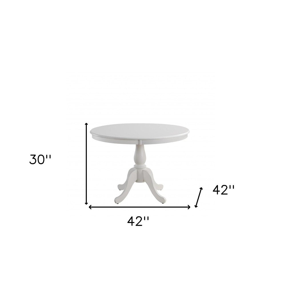 42" Black Wood Pedestal Base Round Top Dining Table