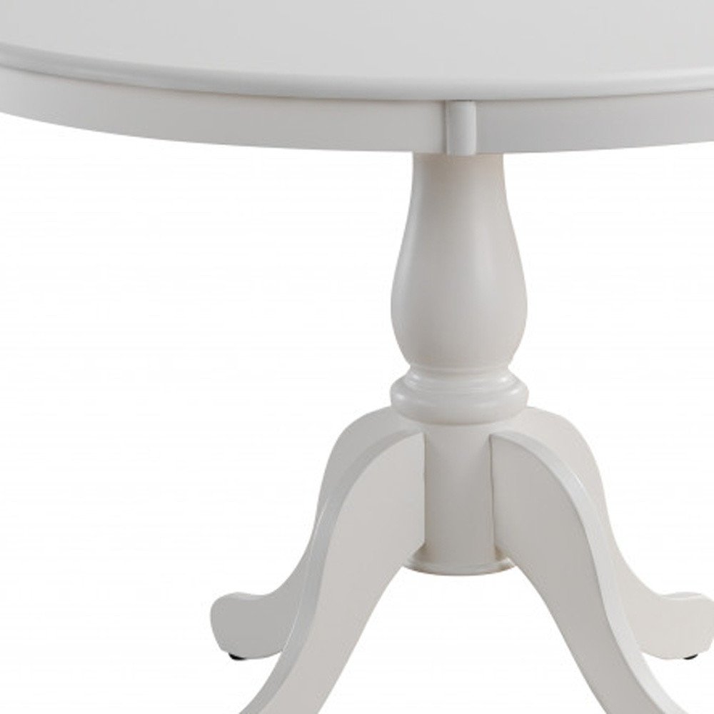 42" Black Wood Pedestal Base Round Top Dining Table