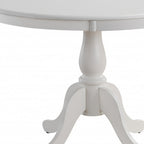 42" Black Wood Pedestal Base Round Top Dining Table
