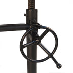 48" Brown And Black Solid Wood And Iron Trestle Base Dining Table