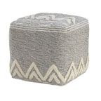16" Gray Upholstery Pouf Ottoman