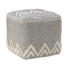16" Gray Upholstery Pouf Ottoman