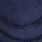18" Blue Cotton Striped Pouf Ottoman