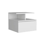 14" Black Wood One Drawer Floating Nightstand