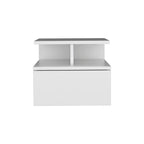 14" Black Wood One Drawer Floating Nightstand