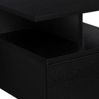 14" Black Wood One Drawer Floating Nightstand