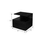 14" Black Wood One Drawer Floating Nightstand