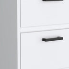 19" White Wood Two Drawer Nightstand