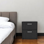 19" White Wood Two Drawer Nightstand
