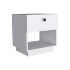 20" Black Wood One Drawer Nightstand