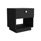 20" Black Wood One Drawer Nightstand