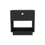 20" Black Wood One Drawer Nightstand
