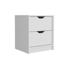 19" Black Wood Two Drawer Nightstand