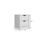 19" Black Wood Two Drawer Nightstand