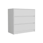33" White Wood Three Drawer Dresser