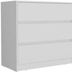 33" White Wood Three Drawer Dresser