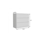 33" White Wood Three Drawer Dresser