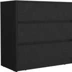 33" Black Wood Three Drawer Dresser