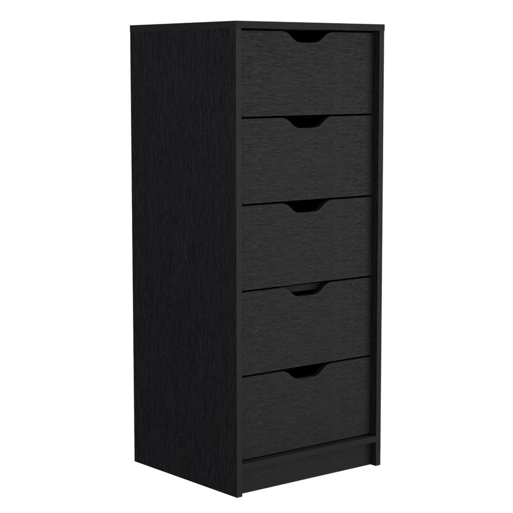 18" White Five Drawer Dresser